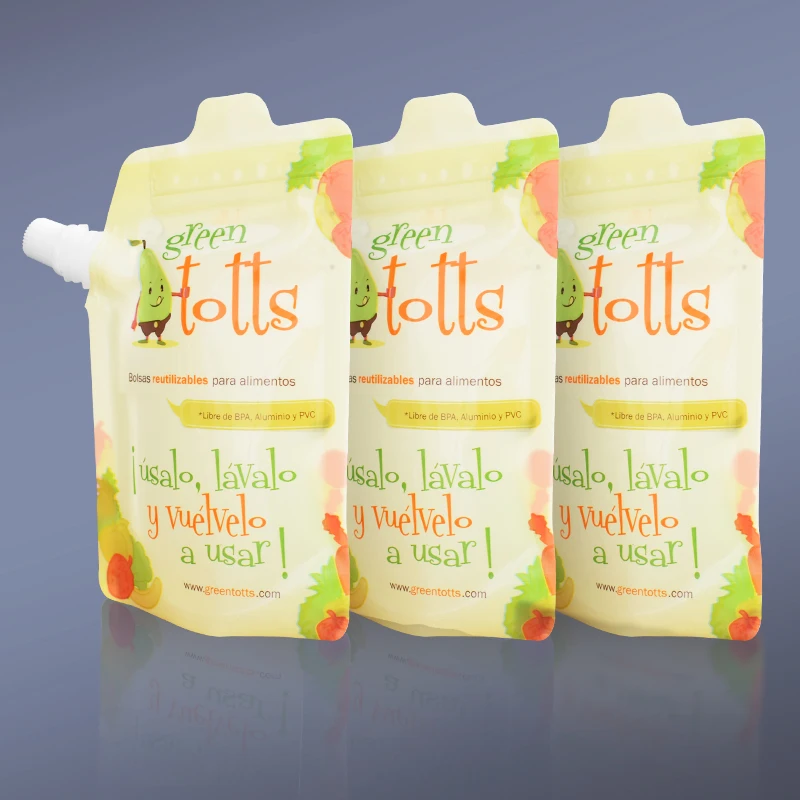 Transparent Bag sugar cane juice Plastic Custom Drink Stand Up Eco Friendly Liquid 500 Ml Food Spout Pouch