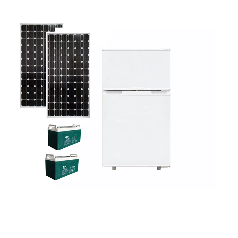 Best Price 98L Mini Portable Double Door Refrigerators 12V DC Solar Powered Fridges Freezer For RV