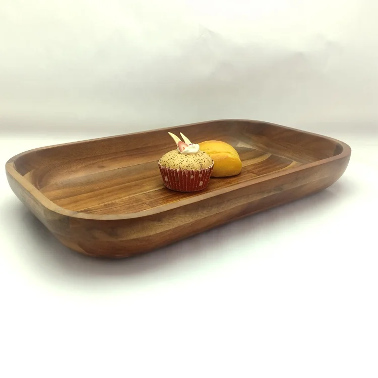 Rustic Serving Platter Wooden Shallow Dishes Oval Shaped Wood Plates Wooden Serving Trays