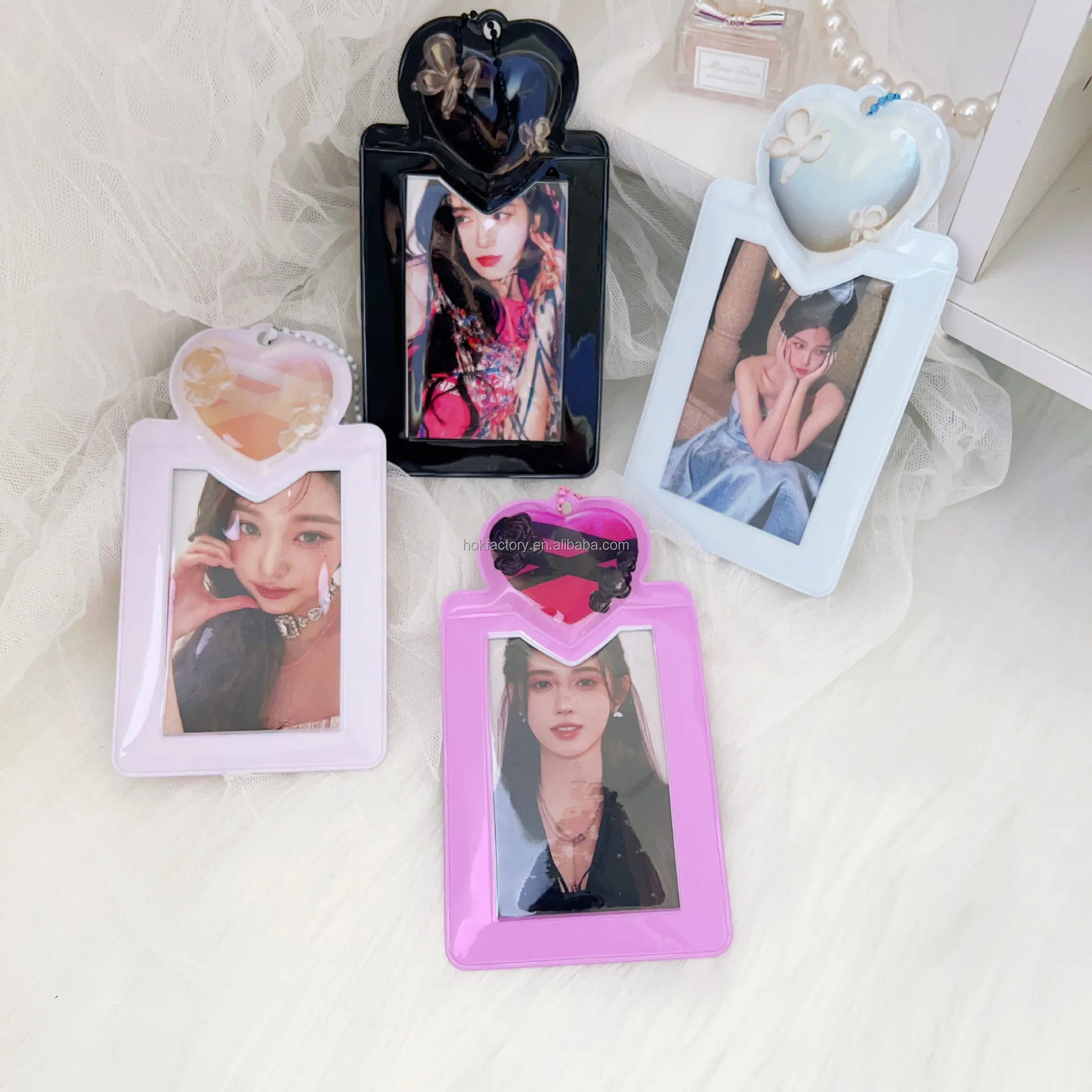 Индивидуальная печать Kawaii аниме экологически чистый пластиковый ПВХ Bts Idol брелок Kpop мини-держатель для фотокарточки фотокарты