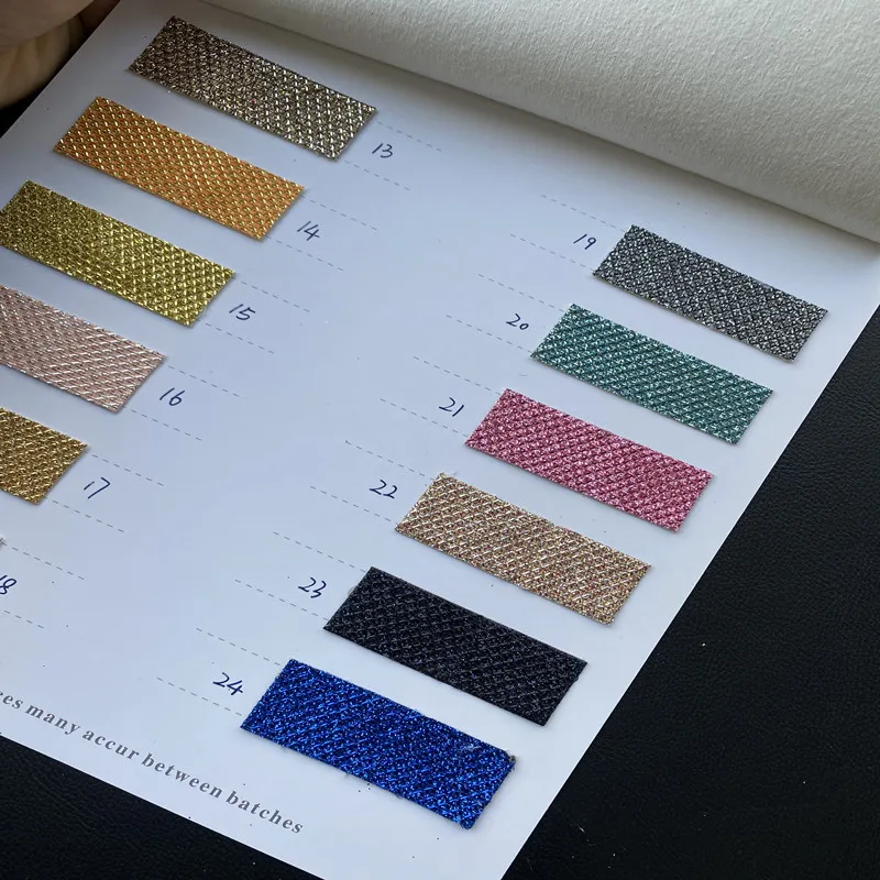 Sparkly Shiny artificial PU Glitter Vinyl Leather Fabric Sheets Faux Leather For Shoes Bags Bow Crafts