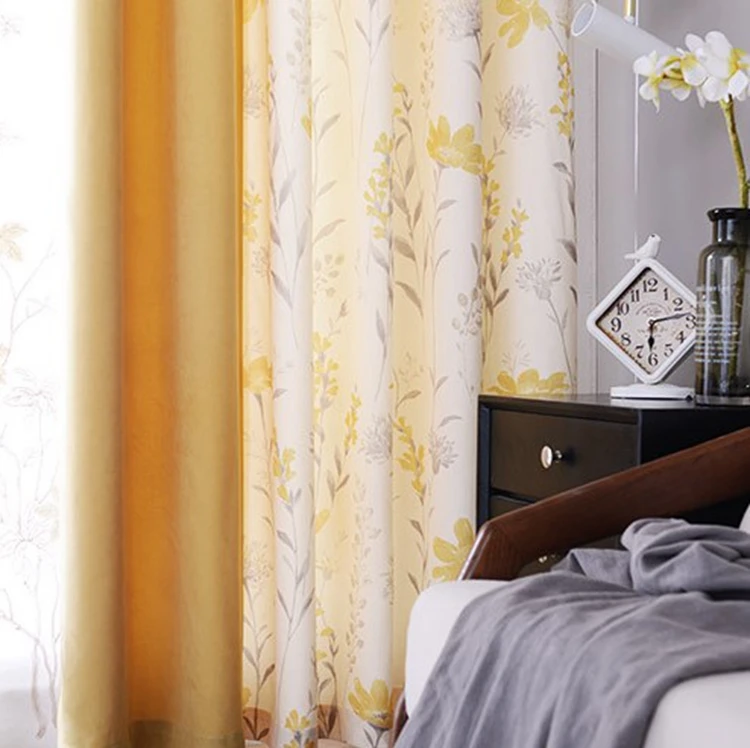 Корейские пасторальные занавески, занавески из тюля с принтом для гостиной и спальни, занавески для окон на заказ, декоративные занавески/