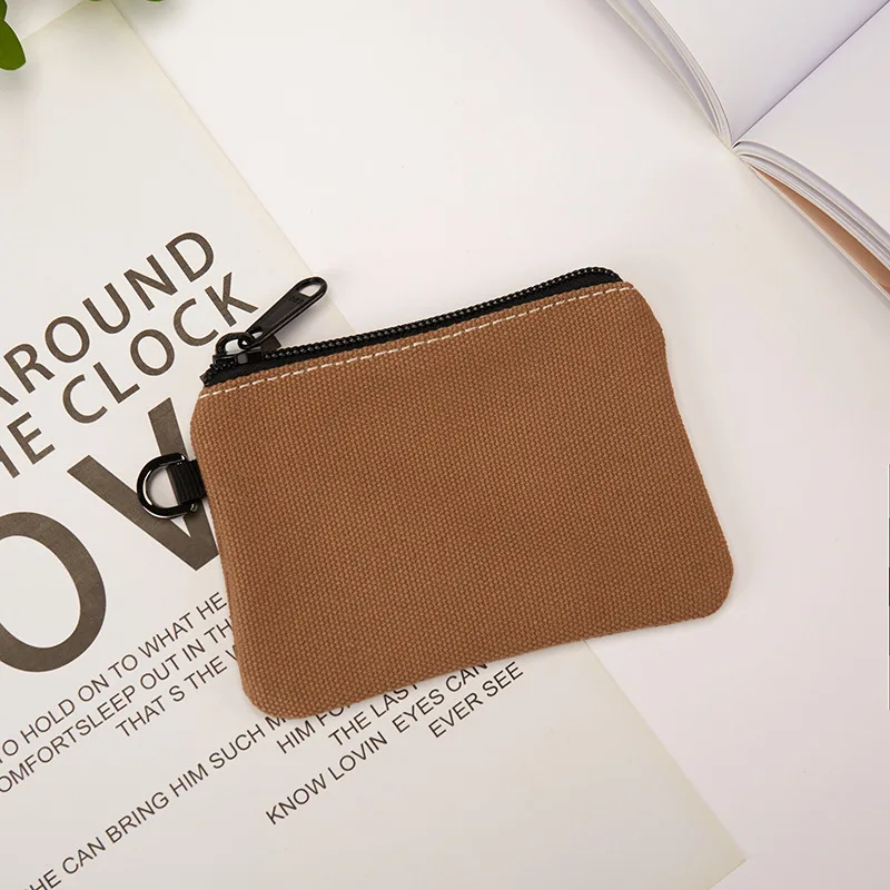 New Style Mini Coin Purse Canvas Bag Fashion Small Zipper Wallet Custom Promotion Gift Storage Bag
