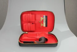 GUEVARA classic genuine leather multi-function multi-pocket zipper cigar case