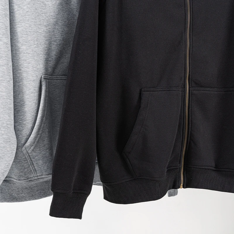 custom Heavyweight fleece Composite zip up Hoodie mens oversized thick warm blank Hoodie jacket for winter