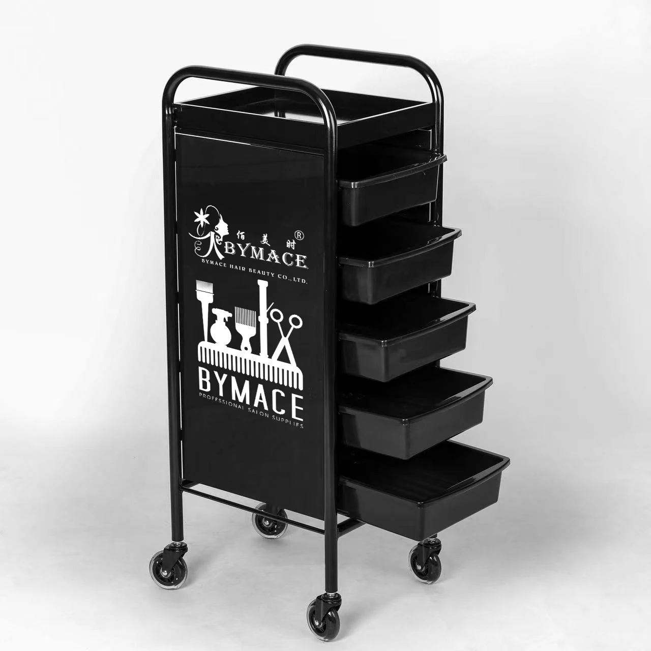 5 Drawers Hair Salon Beauty Spa Hairdresser Storage Cart Trolley Rolling Multi-function Barber Shop Tool Trolley Cart