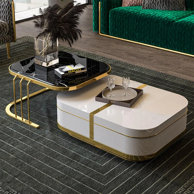 Hot Selling Living Room Furniture Combination High-Quality Sofa Edge Square Coffee Table Set