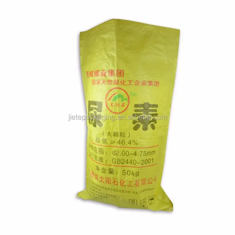 Yellow Color Plastic Pp Woven Packaging Bags Price For 10kg 25kg 50kg Rice, Urea Fertilizer, Feed