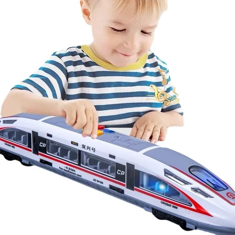 High-speed train model toys simulate Fuxing train toys Toy track trains with voice announcements