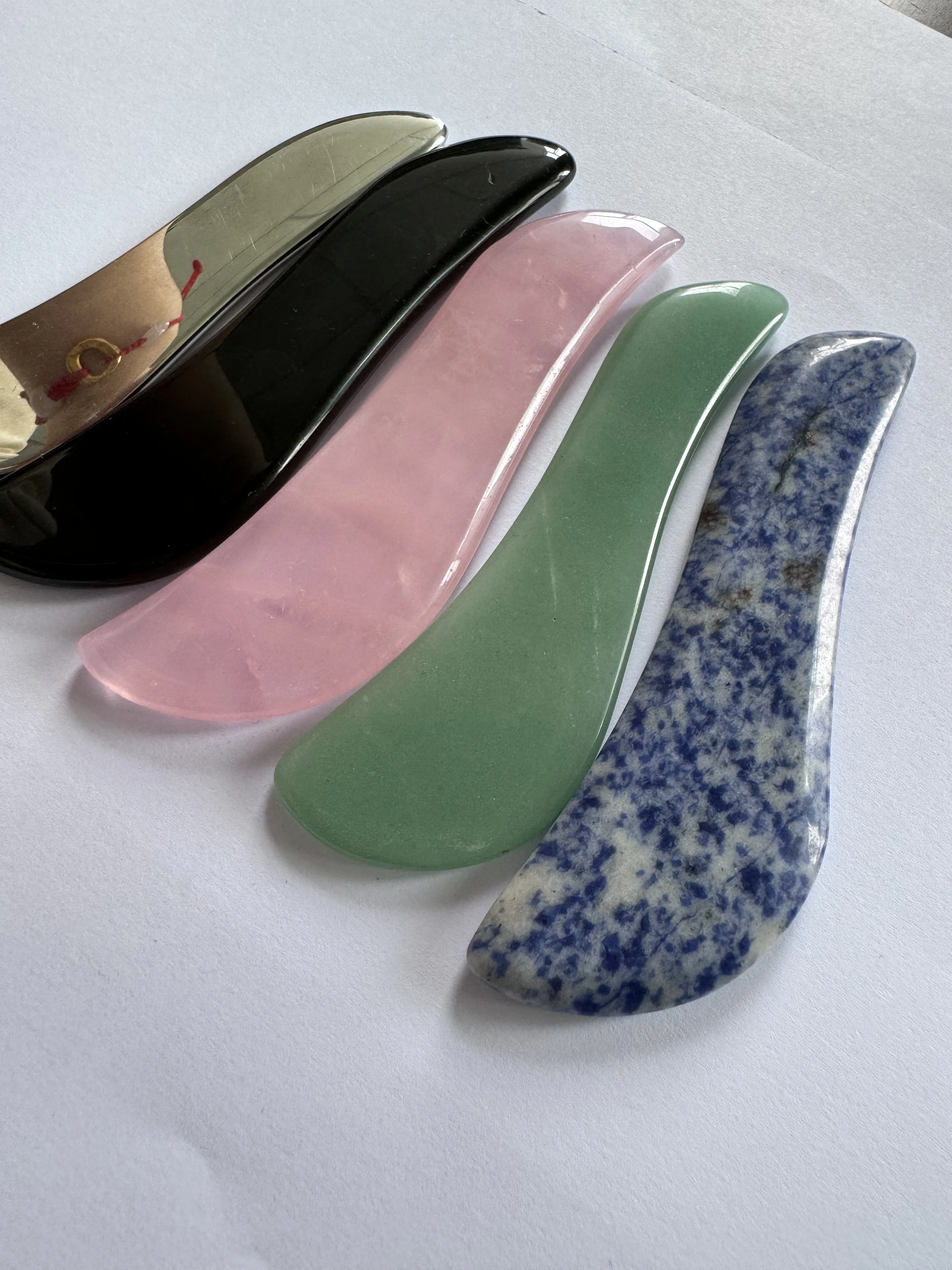 Jade Stone S shape Rose Quartz Gua Sha Wholesale Promotion 100% Natural Material