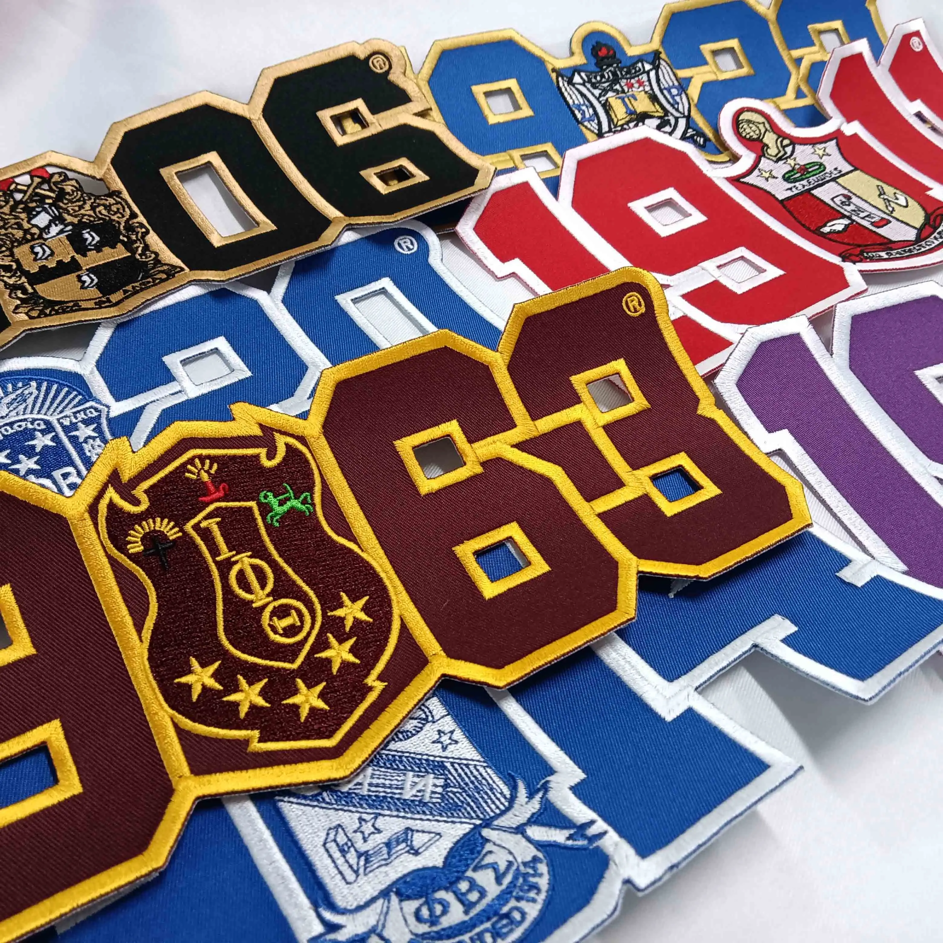 Custom Greek Letters Chenille Patches Greek Patches Heat Applied Fraternity Sorority Greek Letters Embroidery Patches