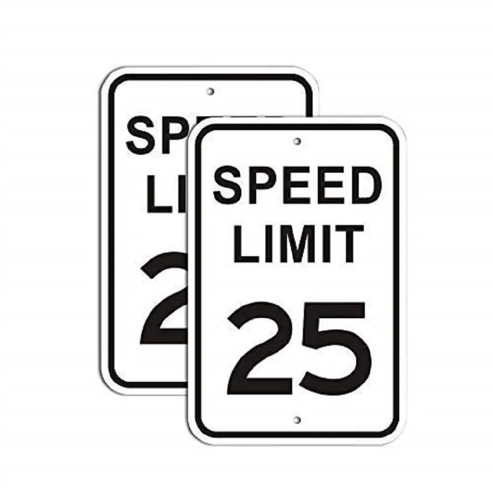 FREE SAMPLE Speed Limit 25 MPH Sign Slow Down Traffic Sign Rust Free Use for Neighbour Driveway Yard or School