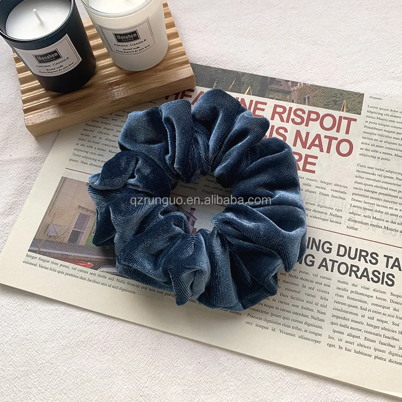 Plus Size Extra Large Elegant Girl Velvet Elastic Scrunchies Hair Rubber Band Ties For Autumn Winter