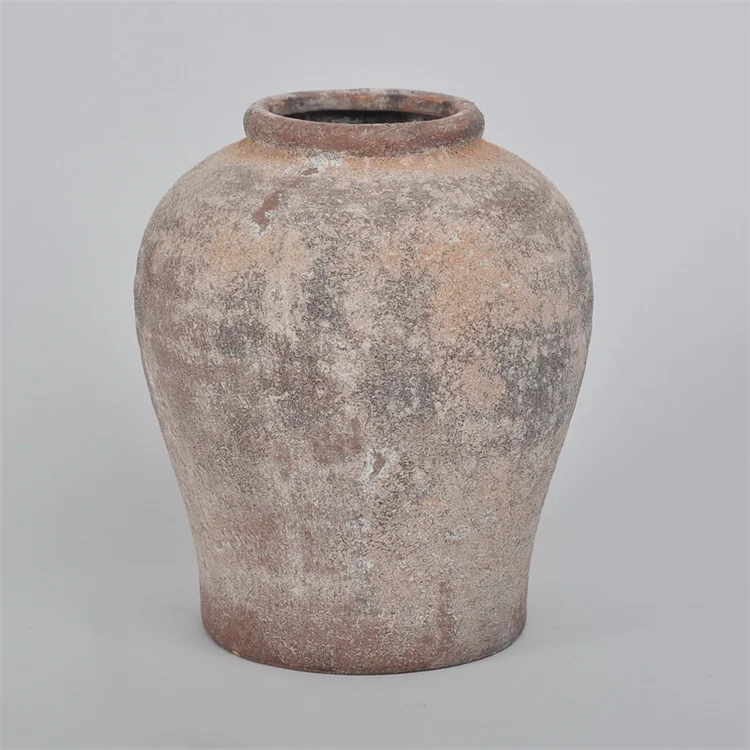 Vintage rustic garden terracotta pottery flower vase indoor decoration floor vase large home decor large vase