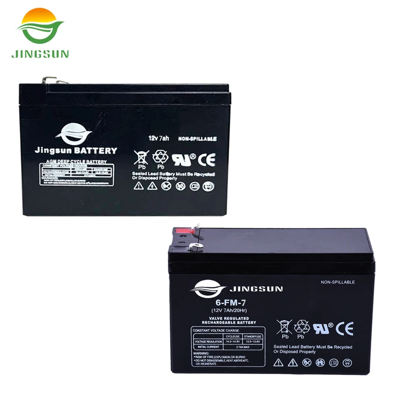 Jingsun hot selling 12v 7ah lead acid battery agm battery good deep discharge performance for energy storage