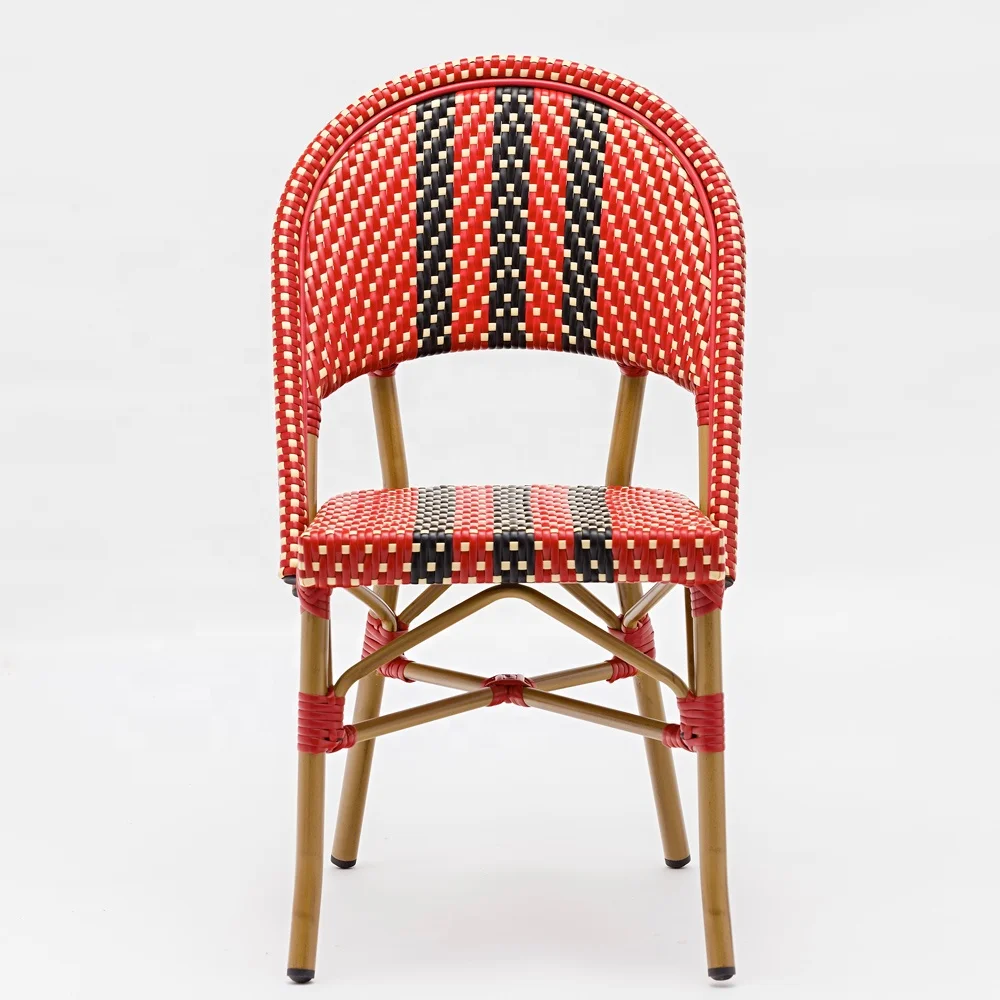french cafe bistro chair aluminum rattan modern furniture for dining