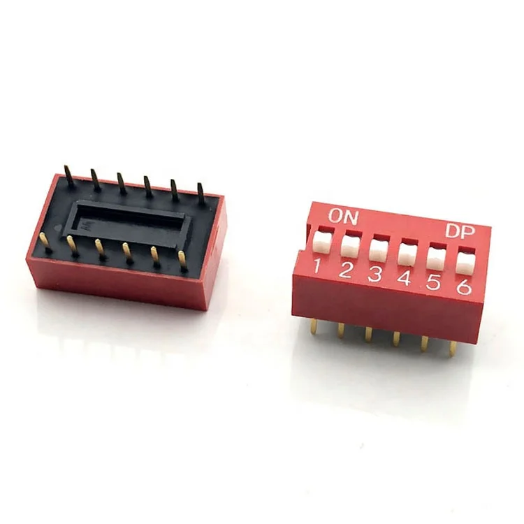 Производитель красный слайд тип 1- 12 положение переключателя 2,54 мм шаг