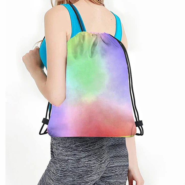 Custom Logo Nylon Shopping Sack Pack Polyester Water Resistant Swimming Sport Yoga Gym Travel Storage Luxury Drawstring Bags