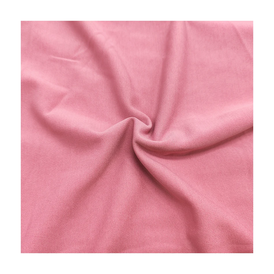 Customized Colors Stretch Knitted Polyester Material King Roma Fabric For Garment 380GSM