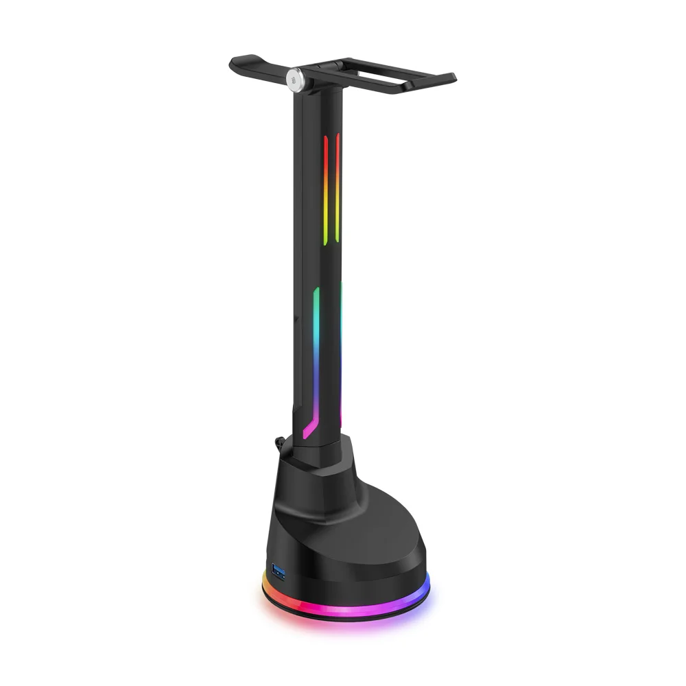 
FCC CE Rohs Full Certificated Controllable 7 Model RGB Gaming Headphone Holder Stand 4 USB 3.0 Docking Hub Station 