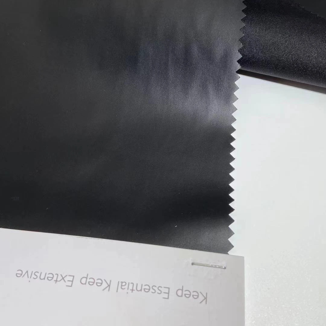 
Polyester Viscose Spandex Fabric T400 Fabric Black Color 75D Women Korean Spandex Fashion Leather Fabric 