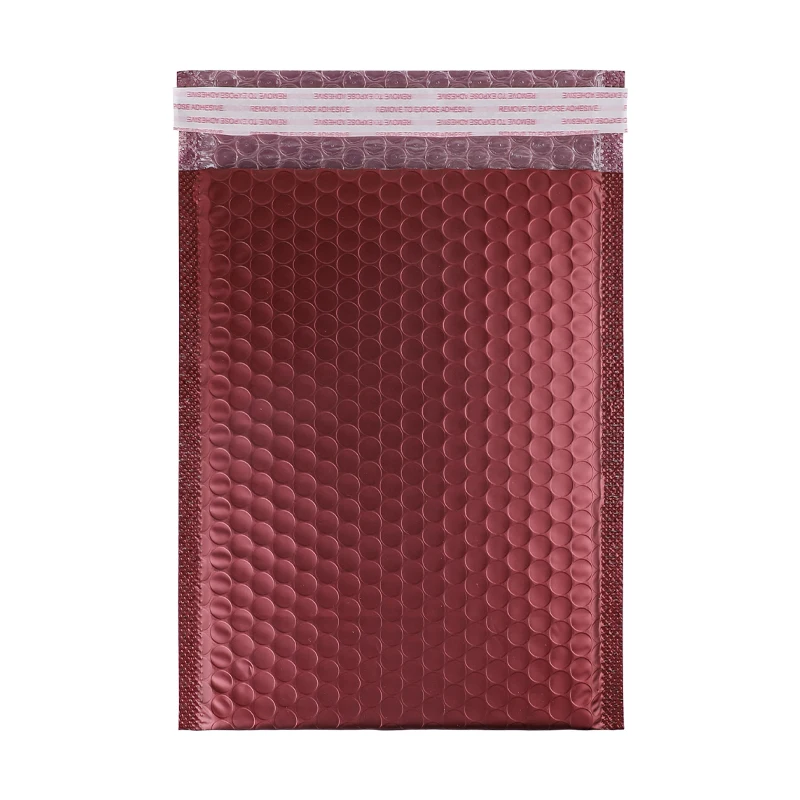 Eco-friendly Padded Envelopes Metallic Polymailer Shipping Packaging Mailer Bubble Red Wine Custom Bubble Mailer For Shipping