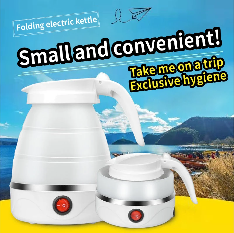 Electric Silicone Kettle Compression Leak Proof Travel Portable Foldable Electric Kettle, 0.6l Small Household