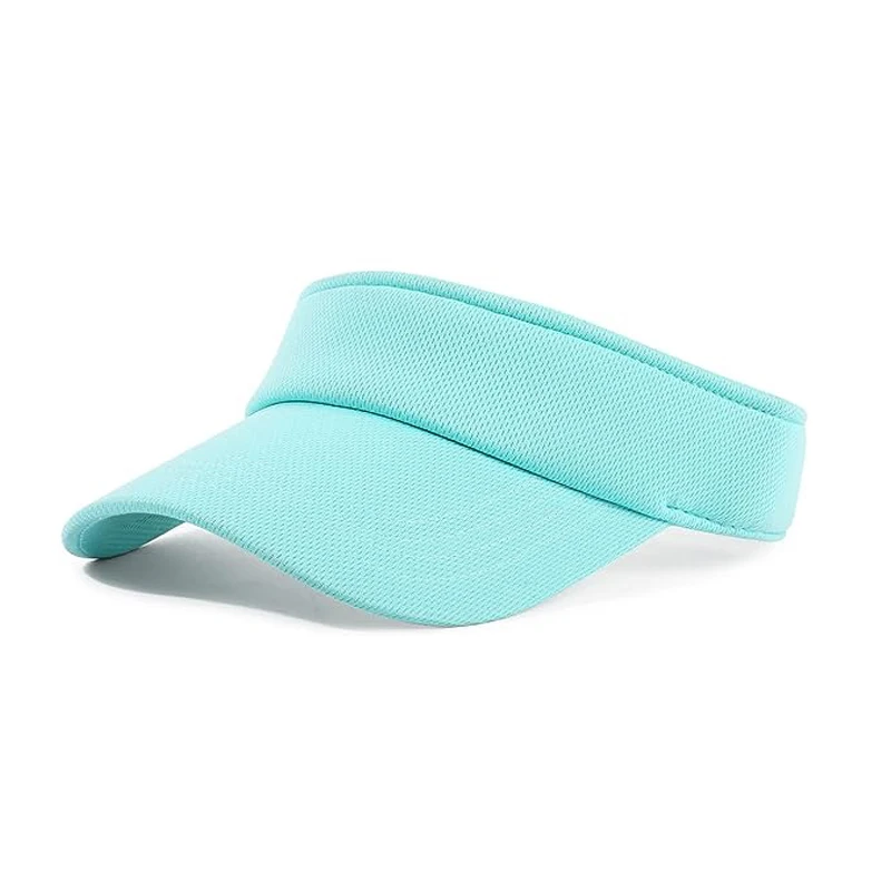 Wholesale summer breathable running mesh sun visor cap with custom logo