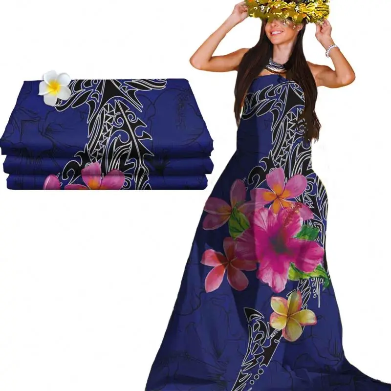 Mornkid   Polynesian Fabric Dresses Use Custom Pattern Digital Printing Thermal Transfer Use 100% Polyester Fabric custom