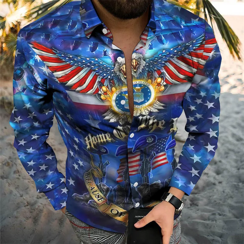 New Design Wholesale Shirts Support Dropshipping Shirt Printed Image Casual Long Sleeve Sublimation Shirts Men