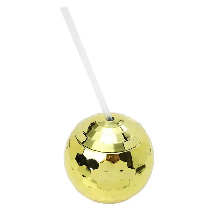 20 oz BPA Free Plastic Disco Ball Cup Novelty Plastic Drinking Straw Cups Cocktail Drinking Tumbler with Lid and Straw for Party