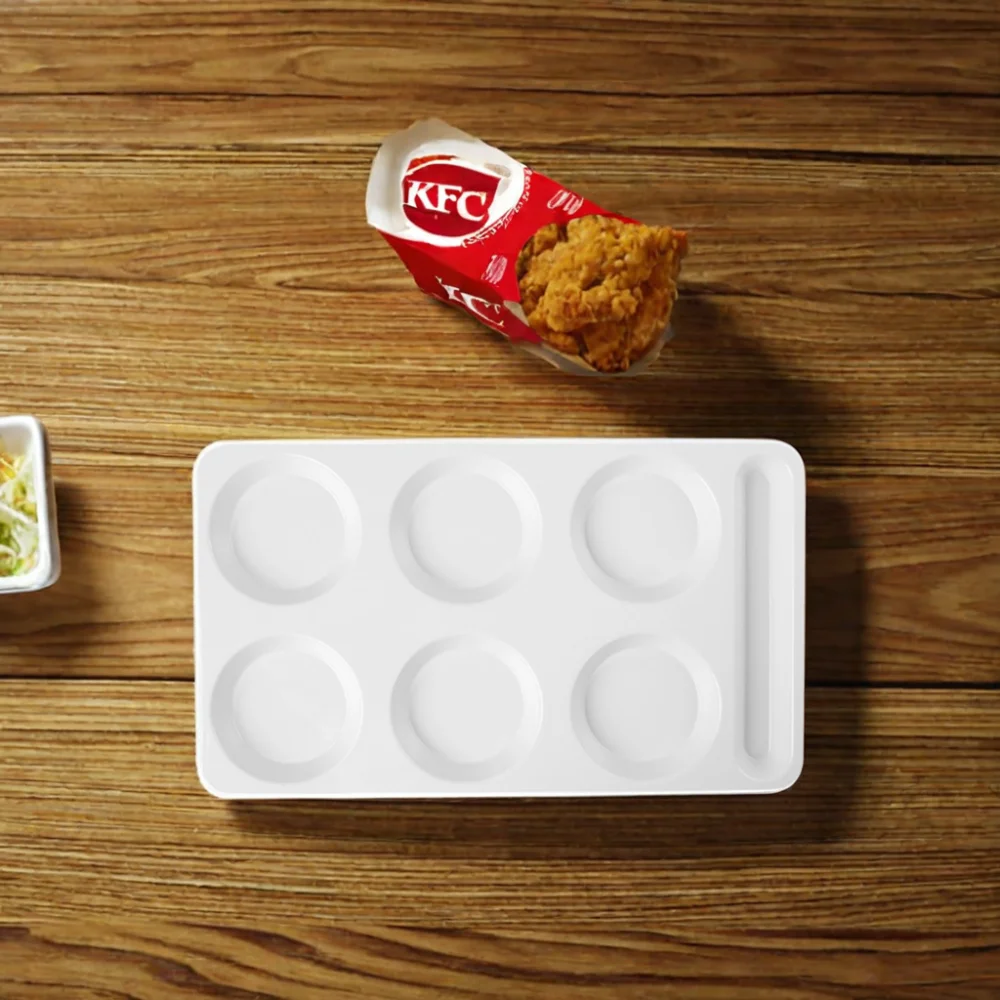 Custom Anti-Slip Plastic Dinner Plate Rectangle-Shaped Melamine Dish in Colorful Printing for Rice Noodle Soup Udon Pho Tayo