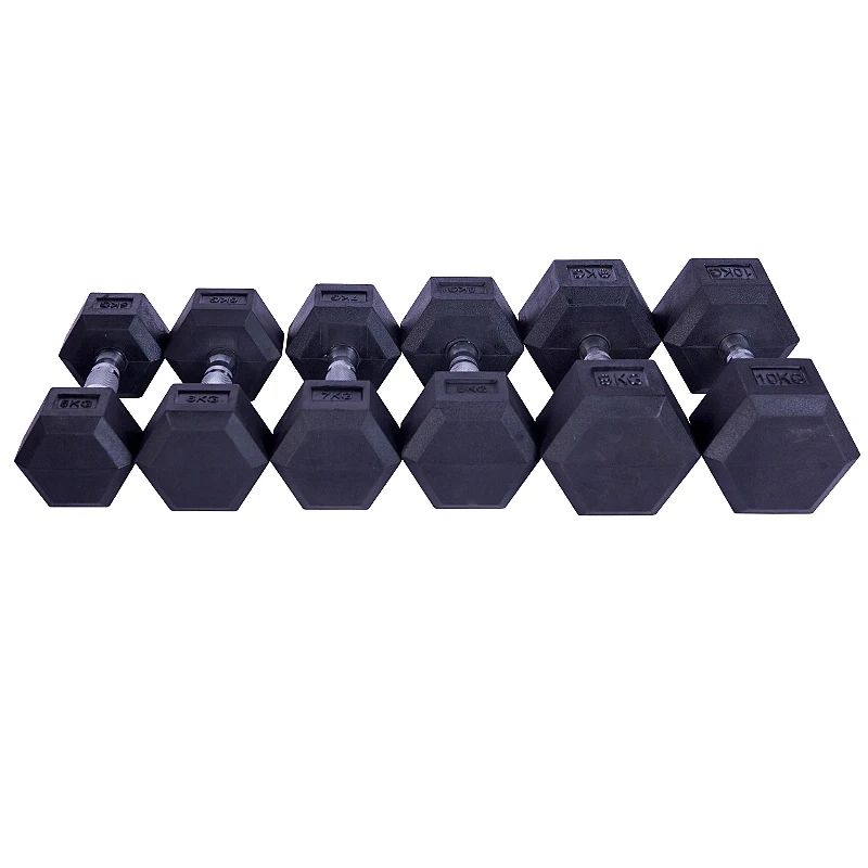Factory Wholesale price Hex Dumbbell china manufacturer custom free weight pairs sets rubber hexagon cast iron hex dumbbell