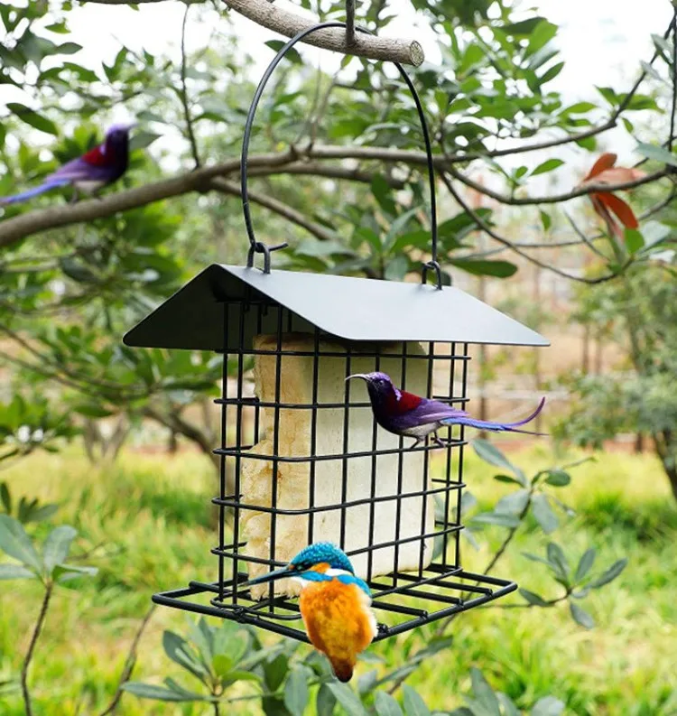 Металлическая прозрачная подвесная кормушка для птиц