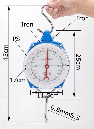 Factory Price Cheap Mechanical Heavy Duty Hook Crane Scale Mechanical Dial 200kg Hanging Scale