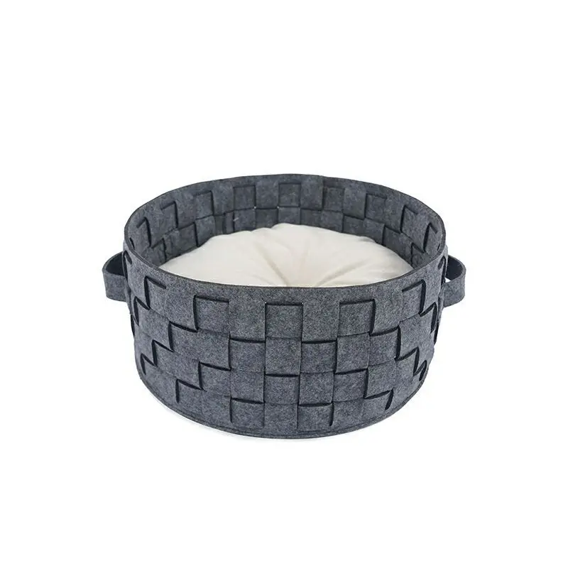 Customized Cat Bed Basket Nest Round Cotton Rope Woven Warm Indoor Pet Sleeping Bed House