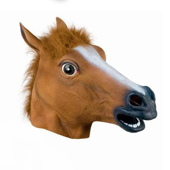 party halloween eva rubber animal Horse Boy horse head mask