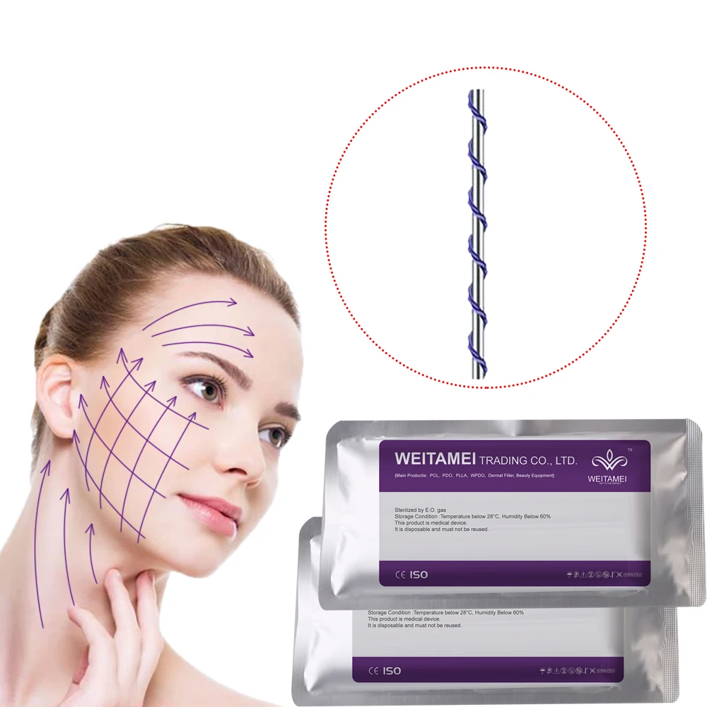Pdo Smooth Wires Facial 26g 38mm 50mm Cheek Add Volume Pcl Plla Tornado Screw Thread
