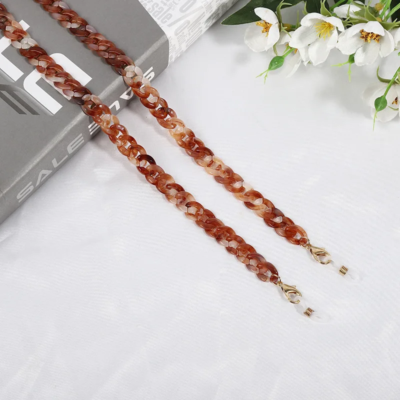 
2021 Custom Design Acrylic Anti Skid Masking Chains Necklace Fashion Coloreful Child Adult Face Cover Chain 