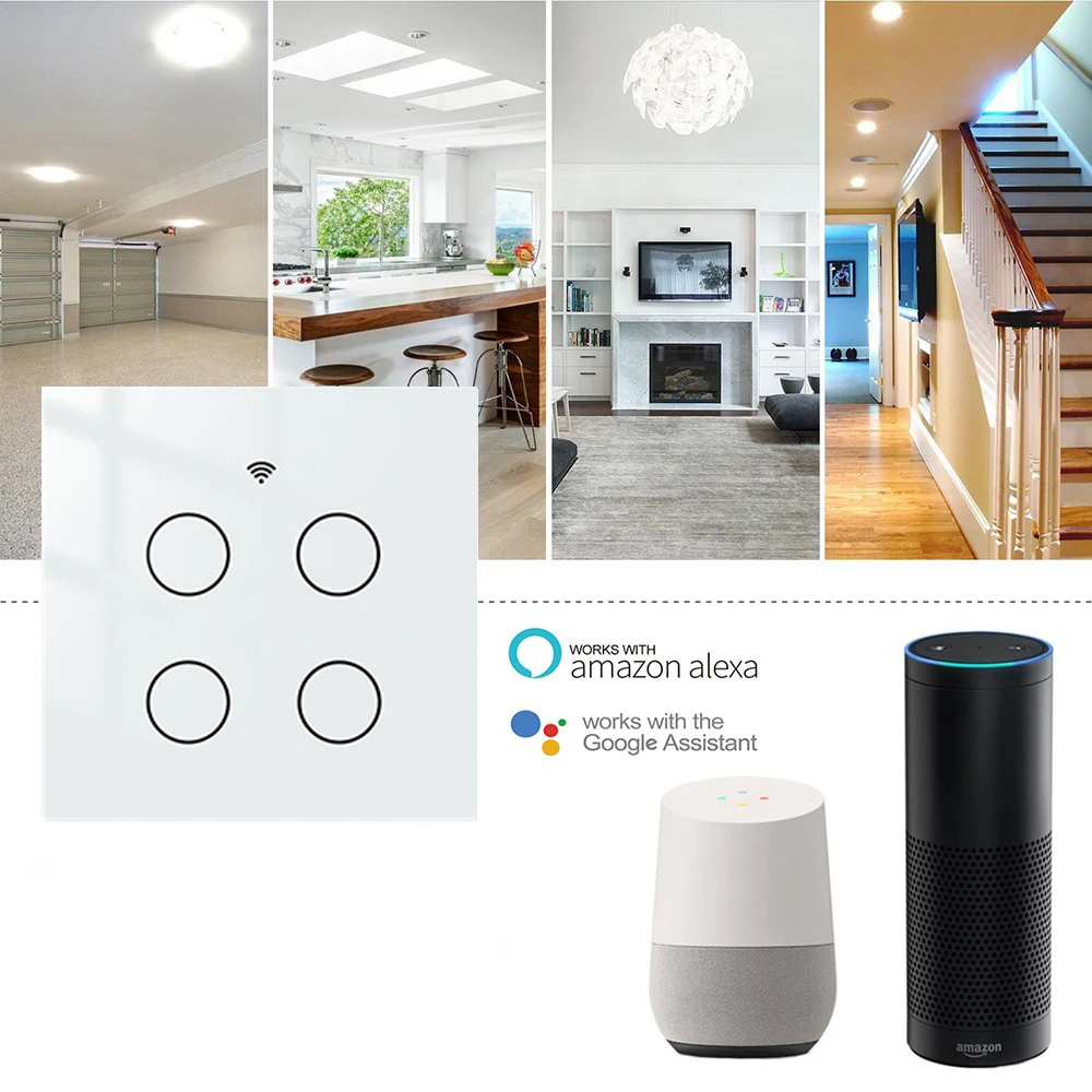 tuya smart home control system wall switches WiFi multi-function touch screen BLE in-wall central control switch panel