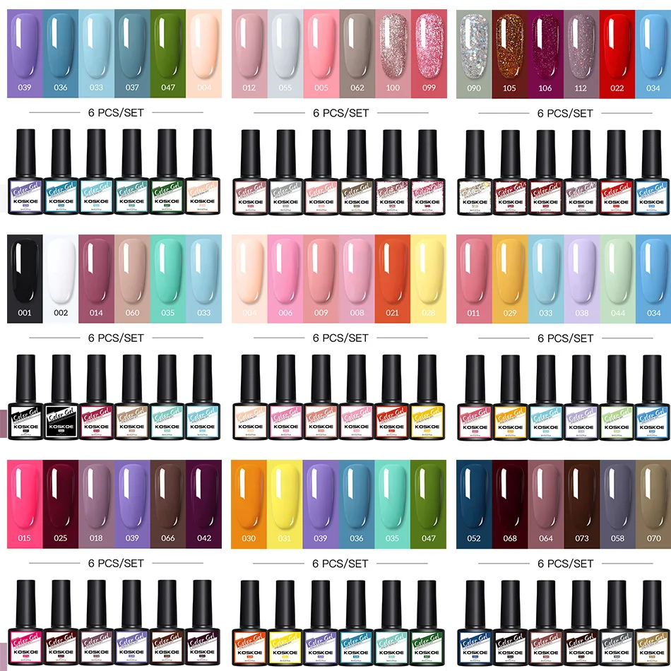 6pcs-set Набор лаков для ногтей светло-розовые блестящие гель-лаки замочить от УФ/LED гель полу Перманентный Нейл-арт-основа Гель-лак комплект детей с