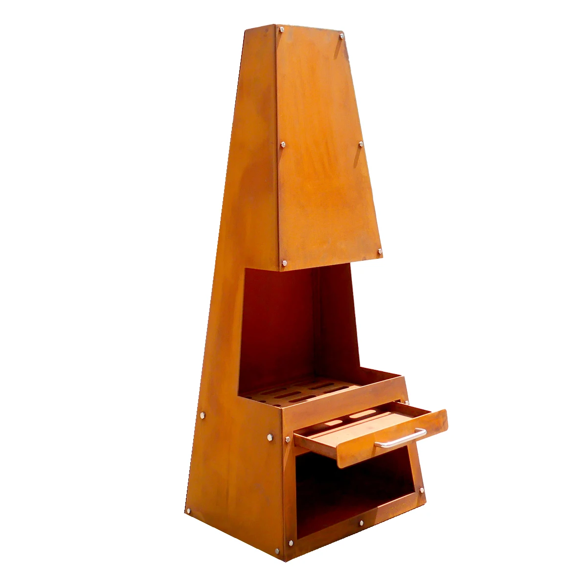 Custom Outdoor Corten Steel Fire Pit fireplace Garden Outdoor Warming Corten Steel Fireplace & BBQ Grill