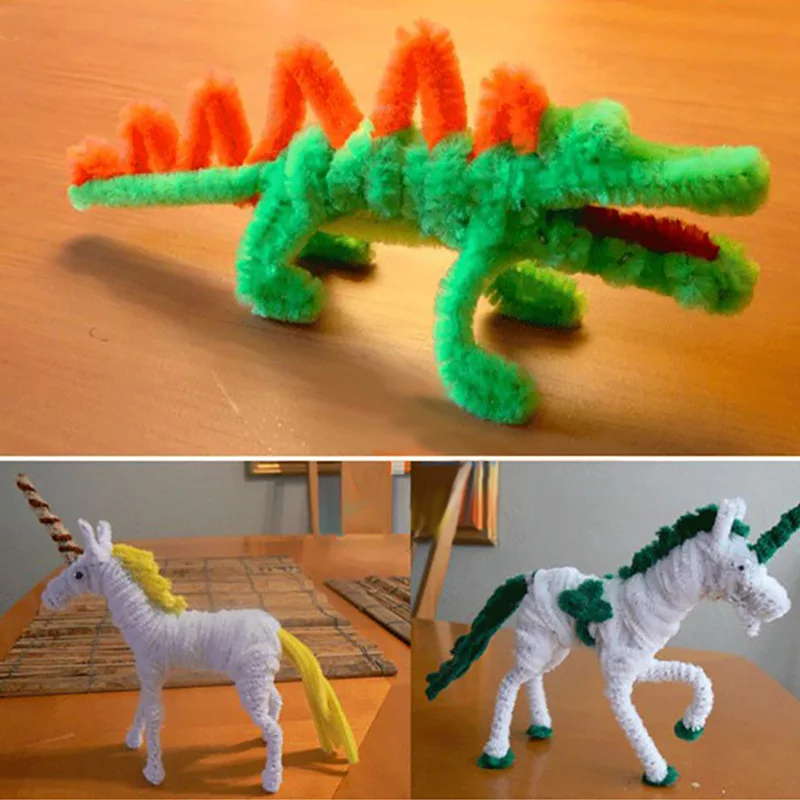 Wholesale Soft Creative Handmade Polyester Fuzzy Stick Pipe Cleaner Craft Kit DIY Art Craft Toys
