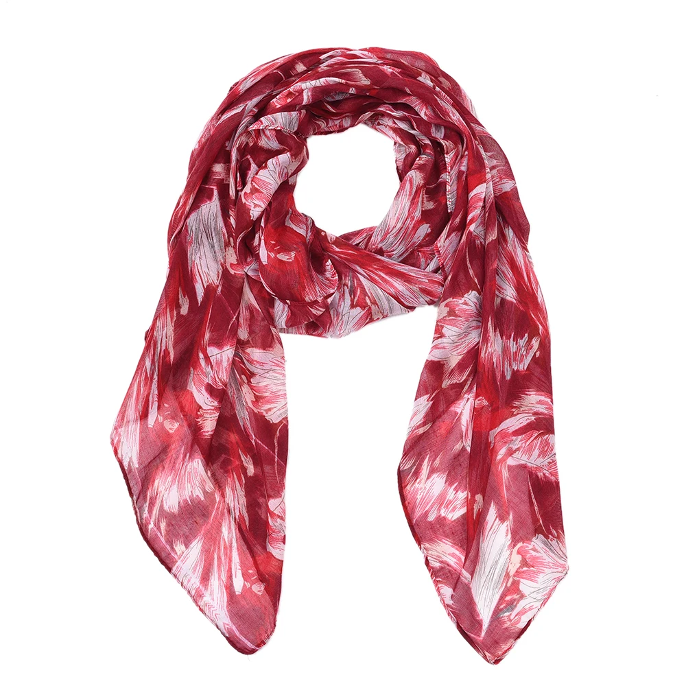 Шифоновая шаль для женщин, элегантный мусульманский хиджаб с цветочным рисунком, легкий прозрачный шифоновый дизайнерский головной платок