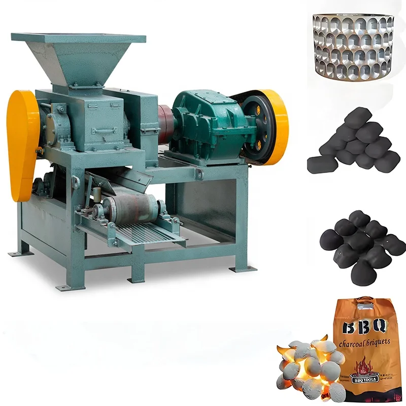 widely used roller type ball press machinery iron oxide charcoal powder briquette making machine for sale