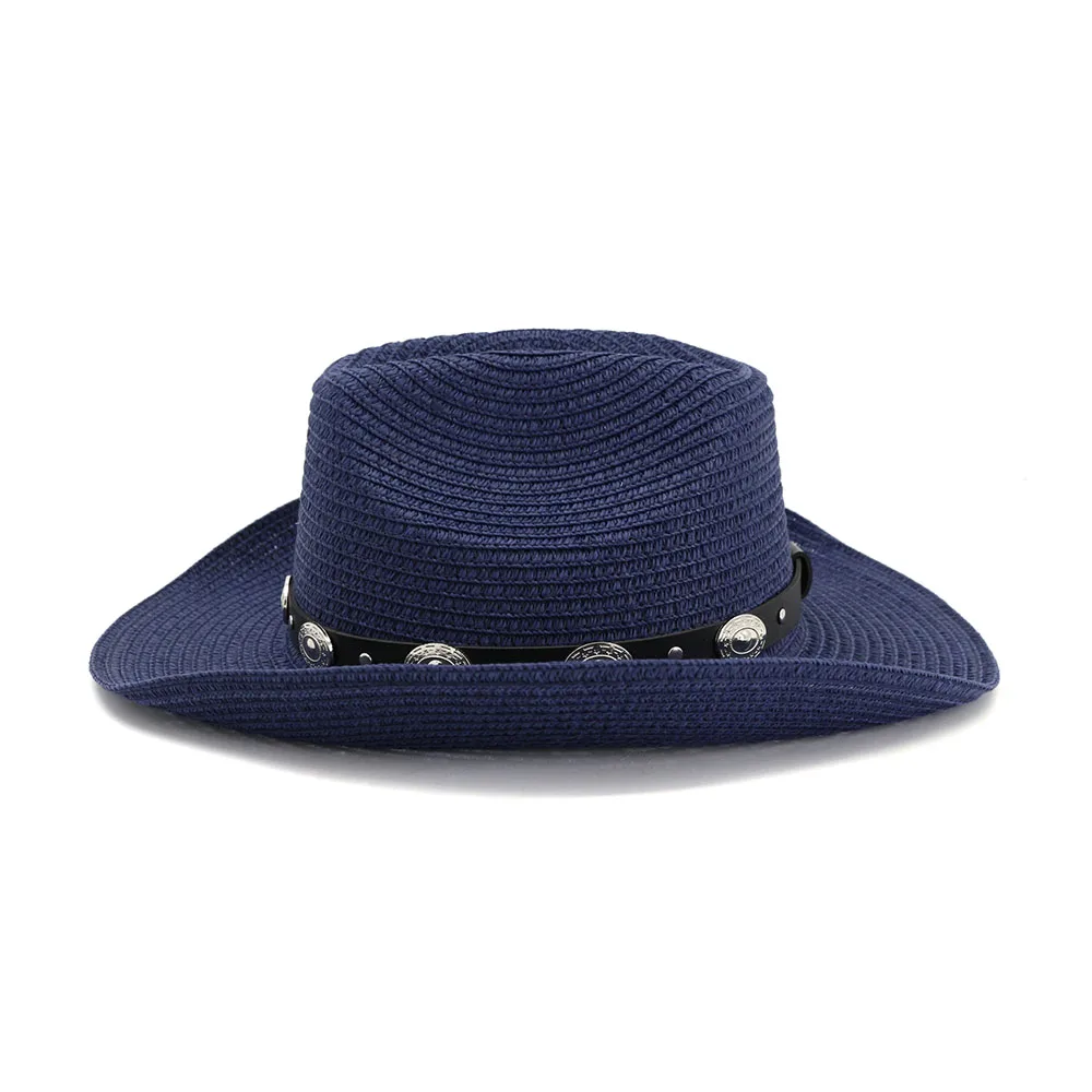 Fashion Cheap Wholesale Panana Straw Cowboy Hat for Men Beach Sun Hat