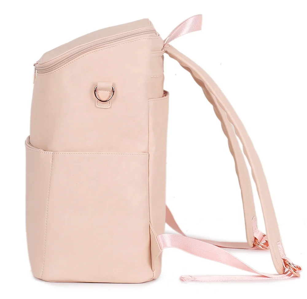 scratch-proof vegan leather diaper bags large capacity baby bags included changing mat and stroller straps