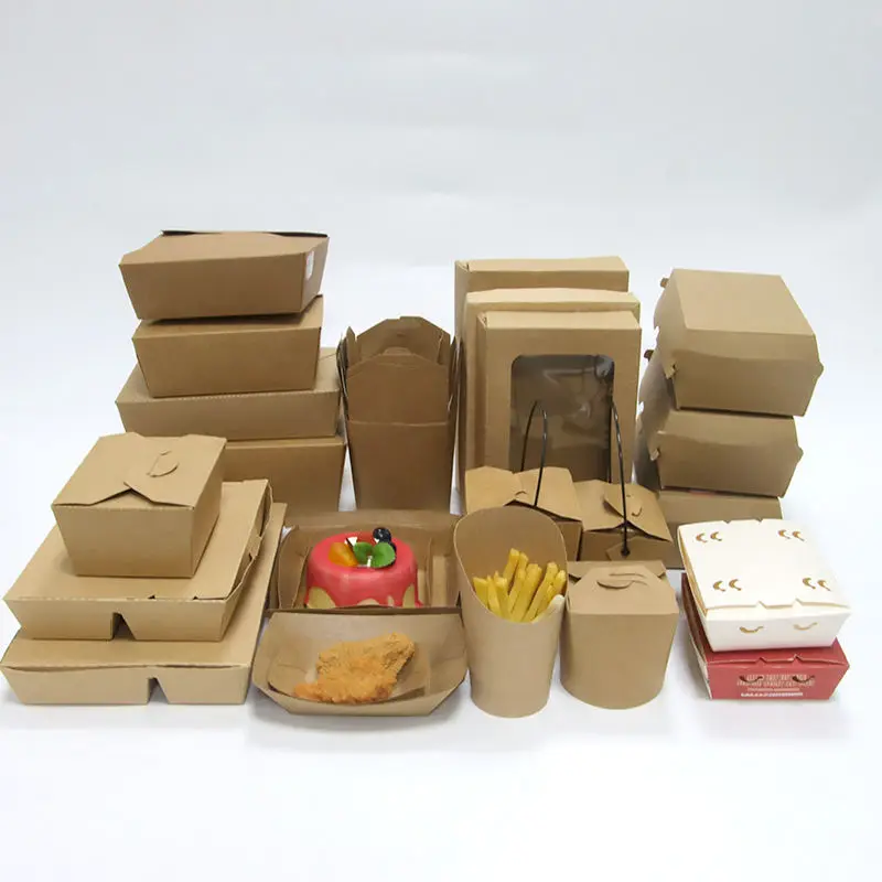 Kingwin custom rectangular kraft paper lunch charcuterie sandwich food box with side window lid