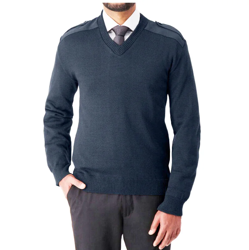 2024 Hot Selling Company Bank Office Employee Pullover Uniform Sweater OEM/ODM Knitted Corporate Airline Uniform Sweater