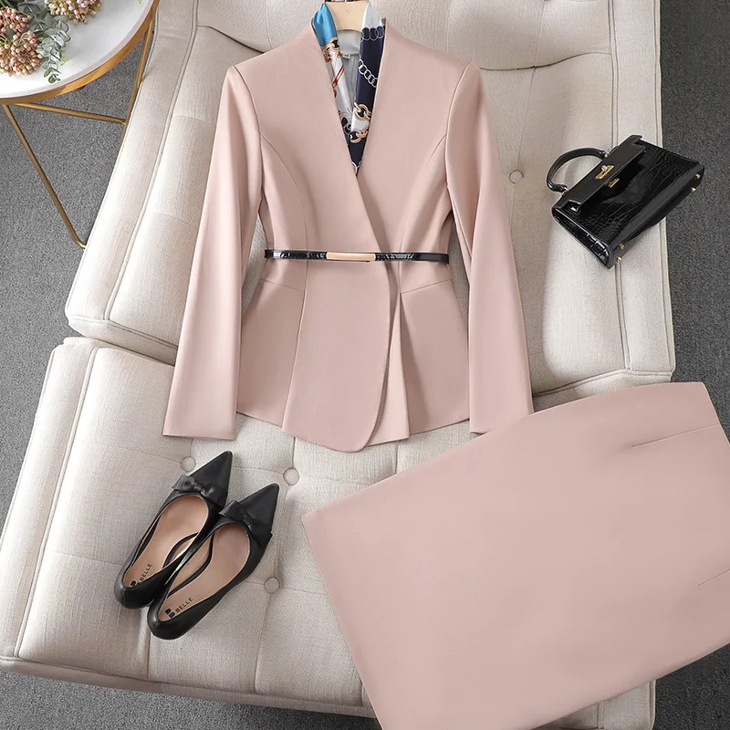 Professional Suit Female Spring and Autumn High-end Temperament Goddess Fan Commuting Workplace Dress Suit Coat Work Clothes